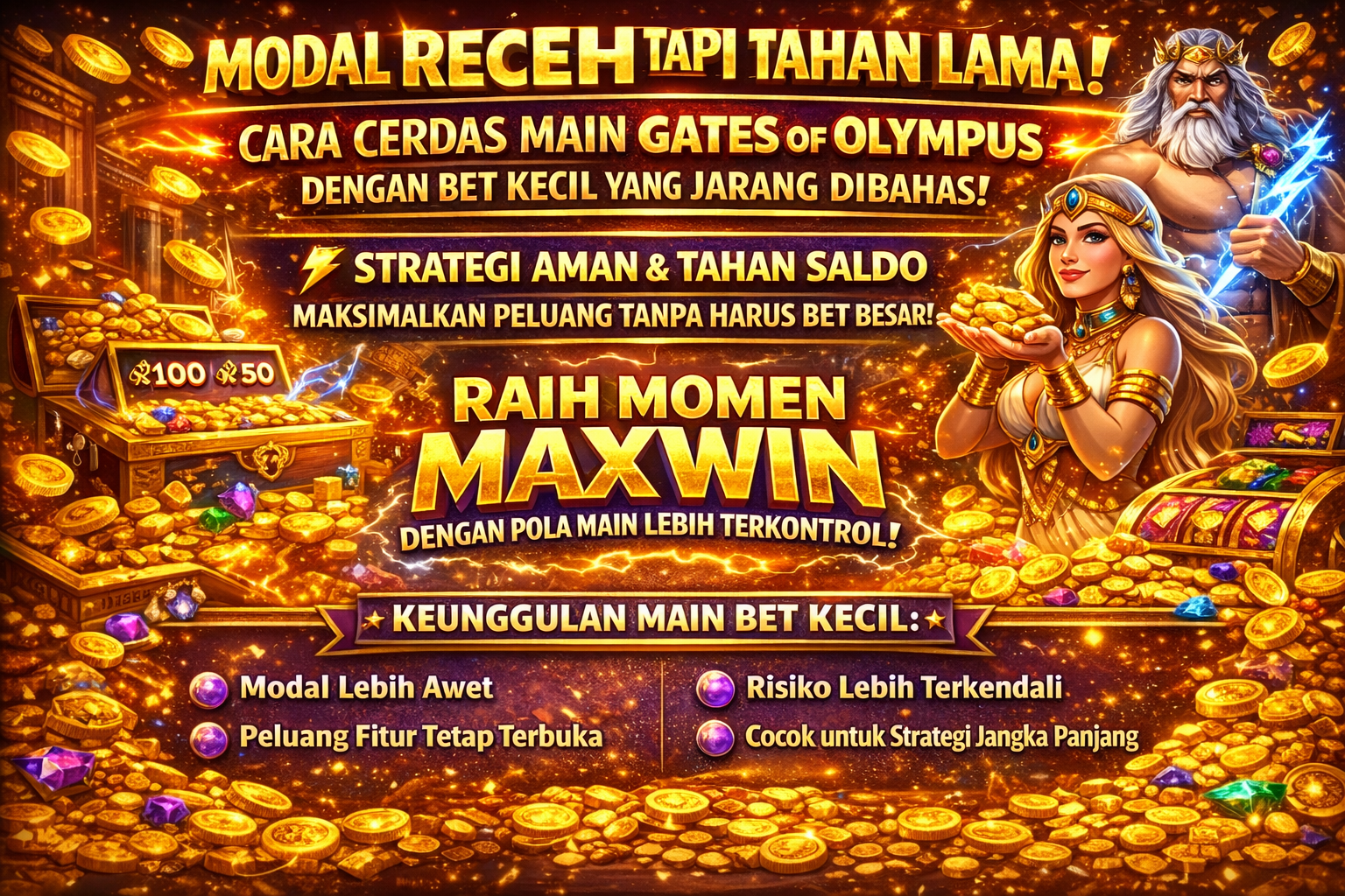 Modal Receh Tapi Tahan Lama! Cara Cerdas Main Gates of Olympus dengan Bet Kecil yang Jarang Dibahas